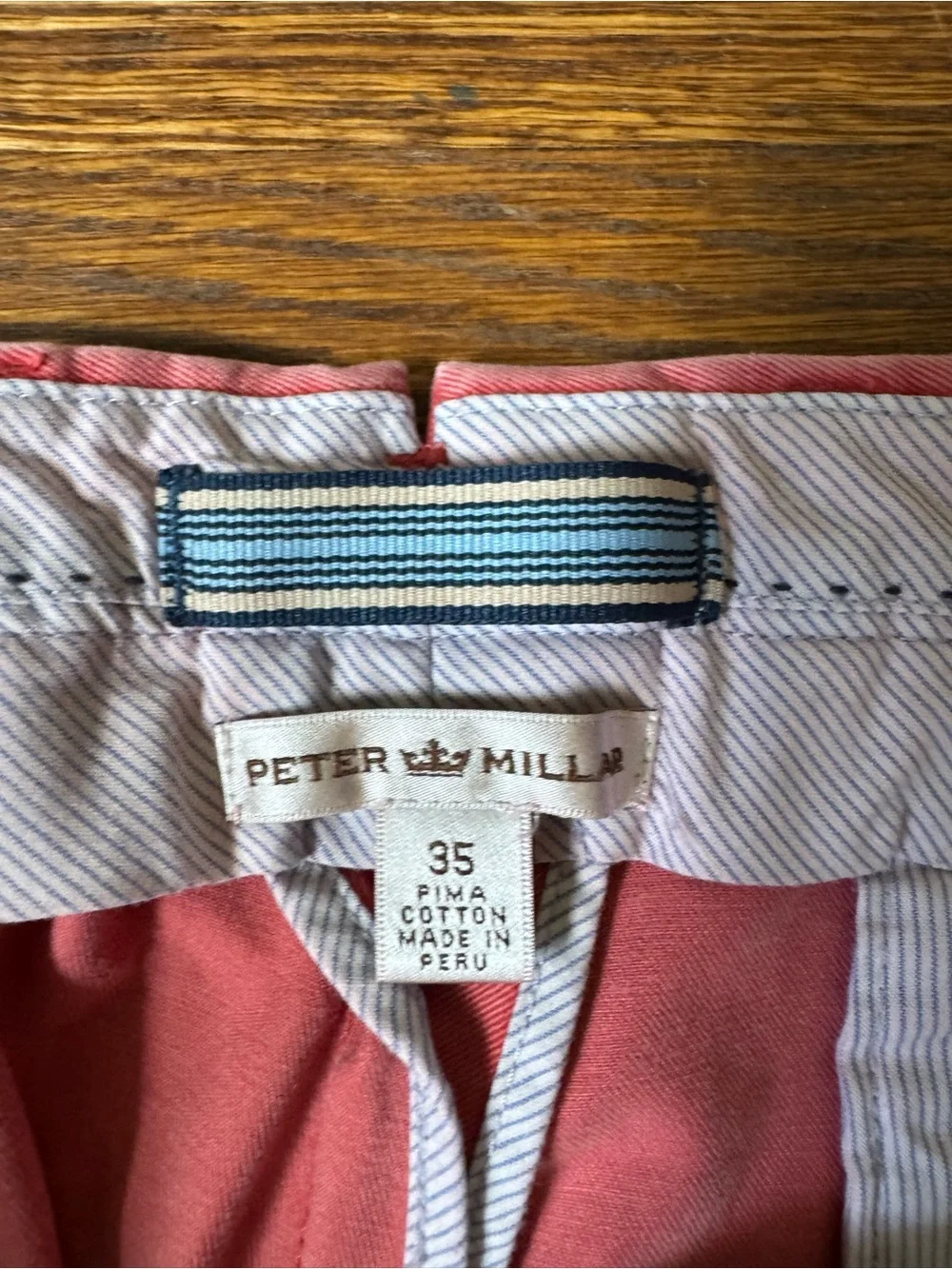 Men's Peter Millar 35 Coral Chino Pants - Casual Straight Fit